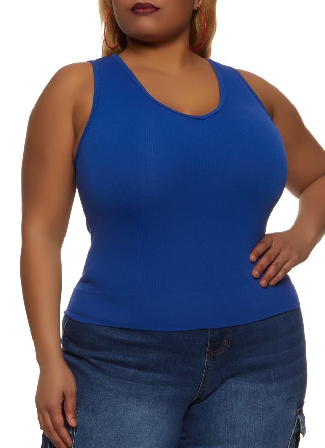 Womens Plus Size Basic Seamless Tank Top Product Image