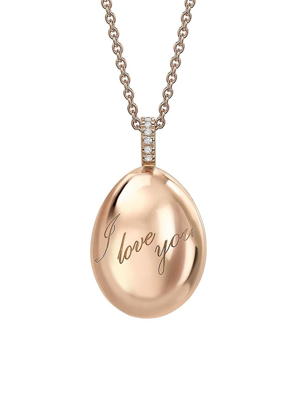 Womens Essence Rose Gold I Love You Egg Pendant Product Image