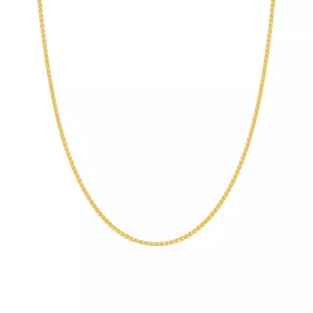 PRIMROSE 18k Gold Over Silver Wheat Chain Necklace, Womens Yellow Gold Tone Product Image