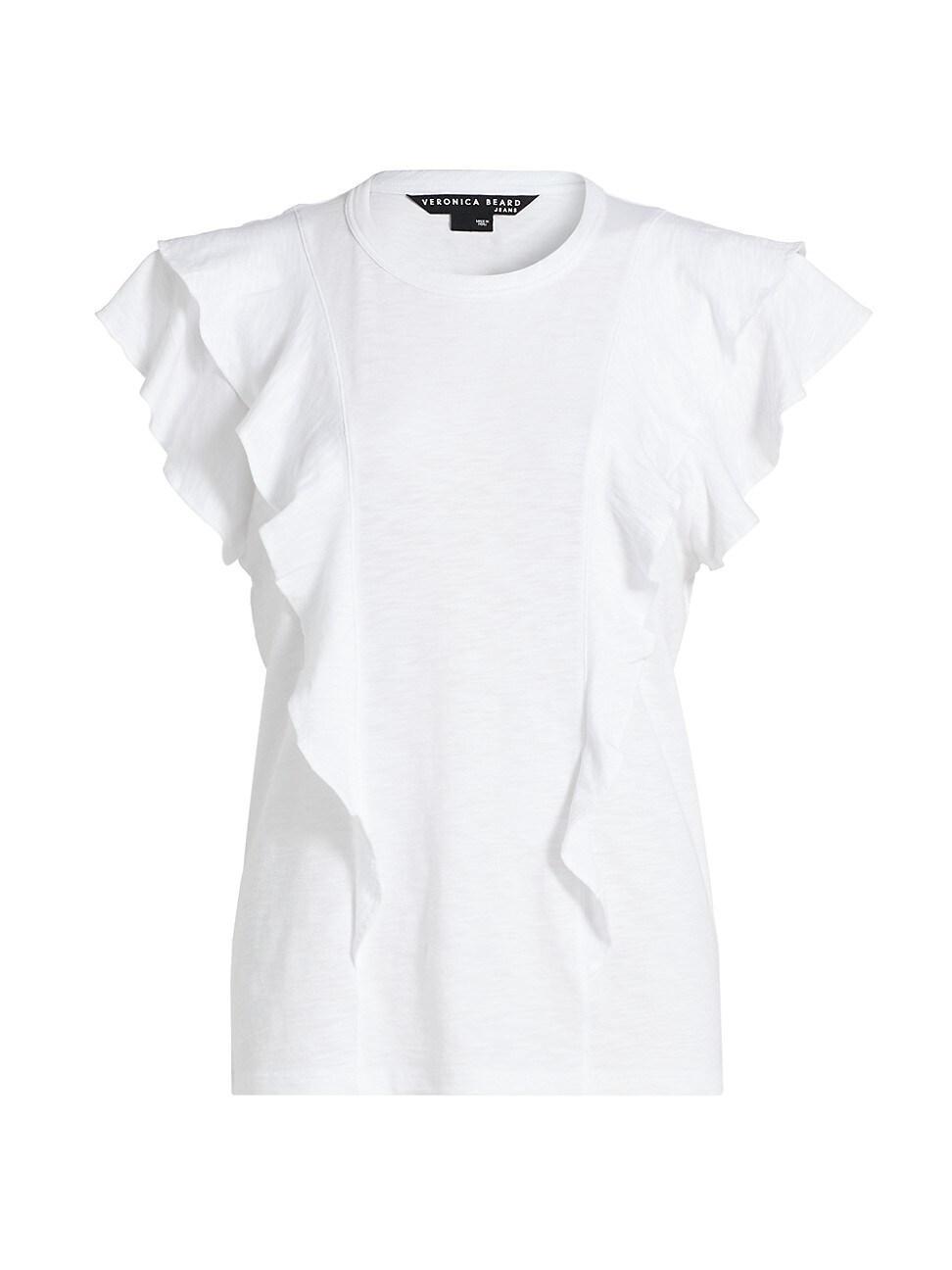 Womens Bea Ruffled Cotton T-Shirt Product Image