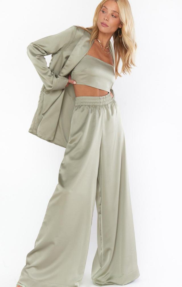 Felix Blazer ~ Moss Green Luxe Satin Product Image