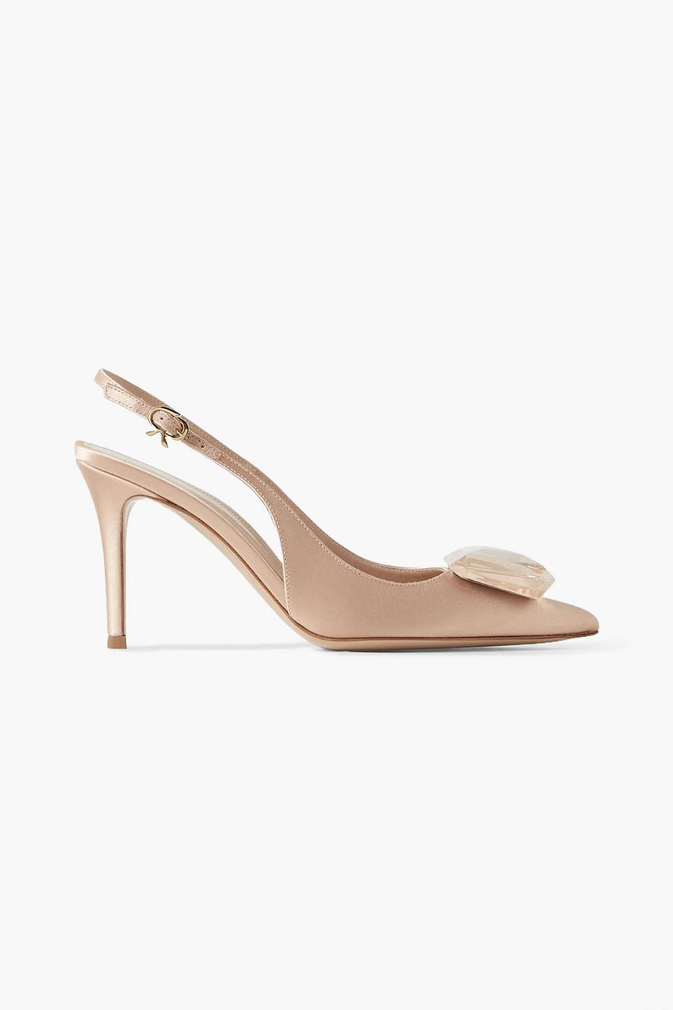 Patent Jewel Slingback Pumps In Pink Product Image