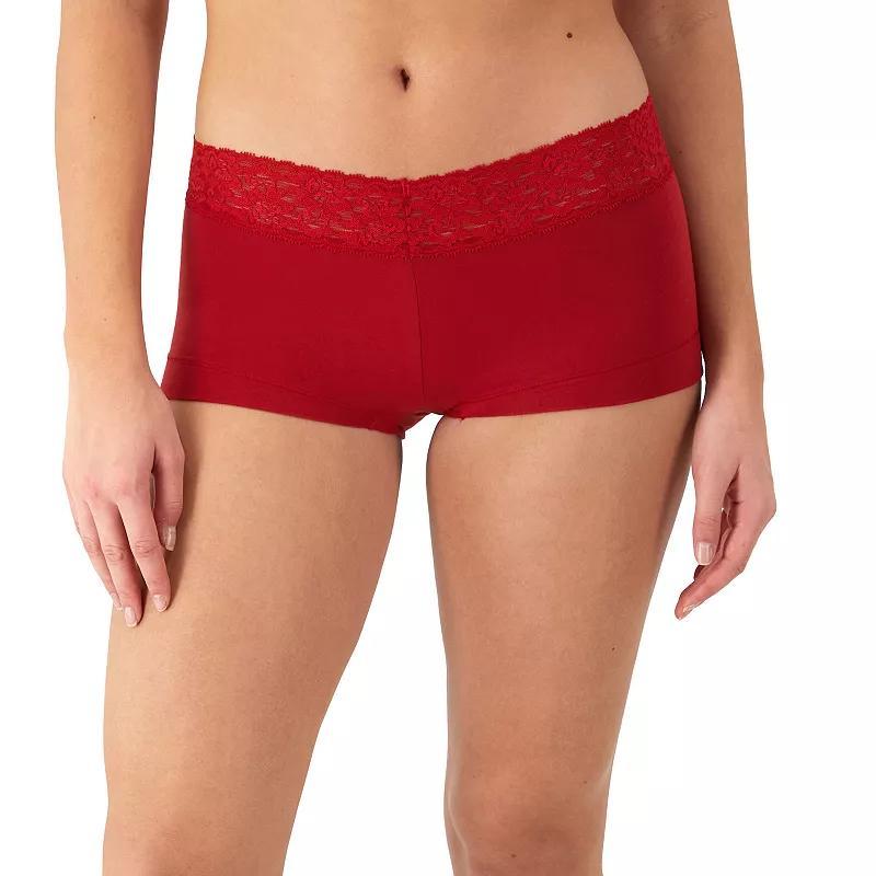 Maidenform Dream Cotton Lace-Trim Boyshort Underwear 40859, Womens Product Image