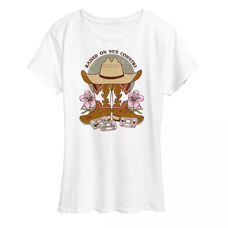 Womens Raised On 90s Country Graphic Tee Product Image