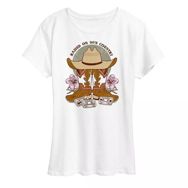 Womens Raised On 90s Country Graphic Tee Product Image