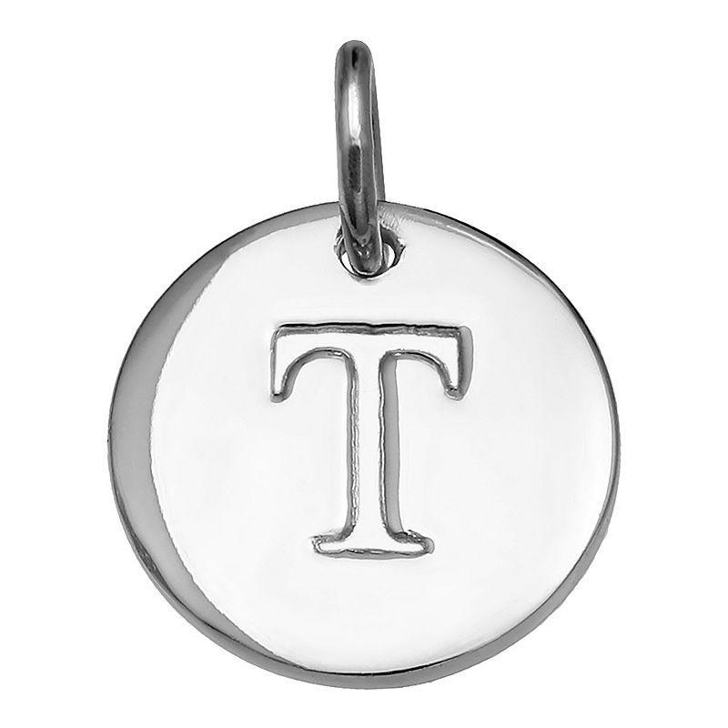 PRIMROSE Sterling Silver Letter Disc Charm, Womens Product Image