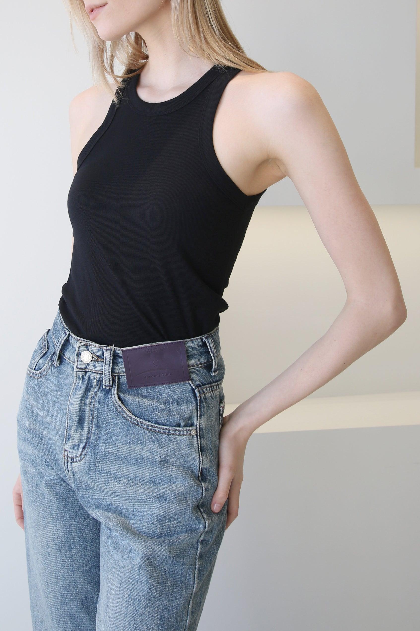 Toteme Curved Rib Tank Black Product Image