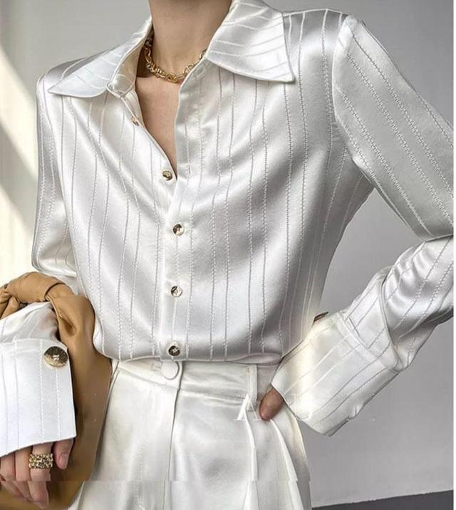 Long-Sleeve Striped Shirt Product Image