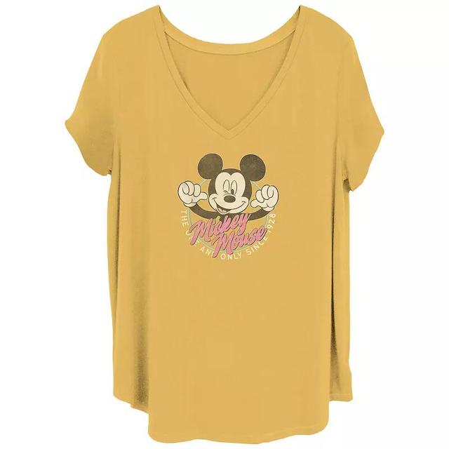 Disneys Mickey Mouse The One And Only Juniors Plus Graphic Tee, Womens Brown Product Image