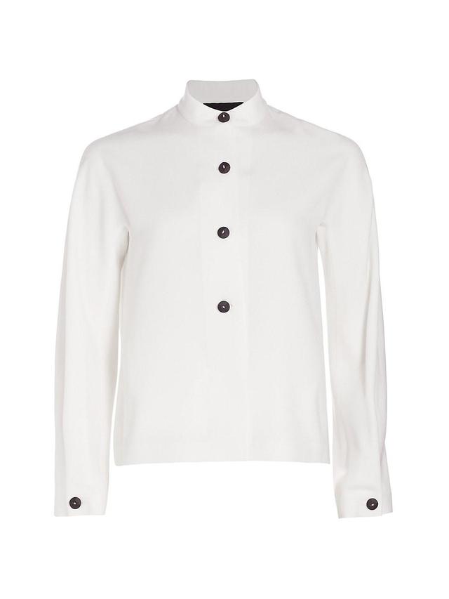 Womens Crepe Tri-Button Jacket Product Image