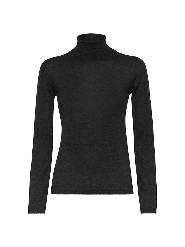 Womens Cashmere And Silk Lightweight Turtleneck Sweater Product Image