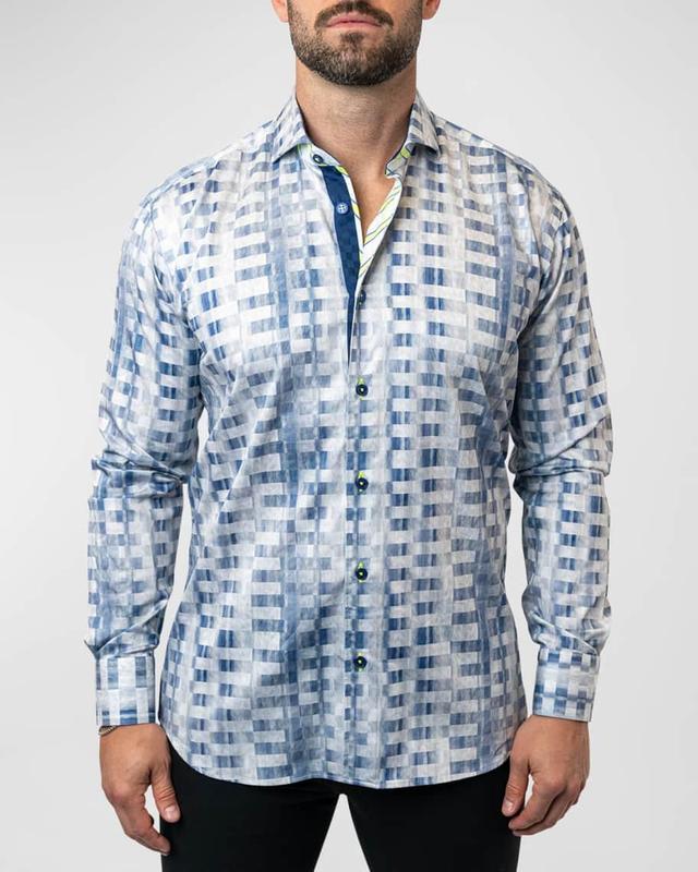 Maceoo Einstein Stretchglaciers 36 White Contemporary Fit Button-Up Shirt Product Image