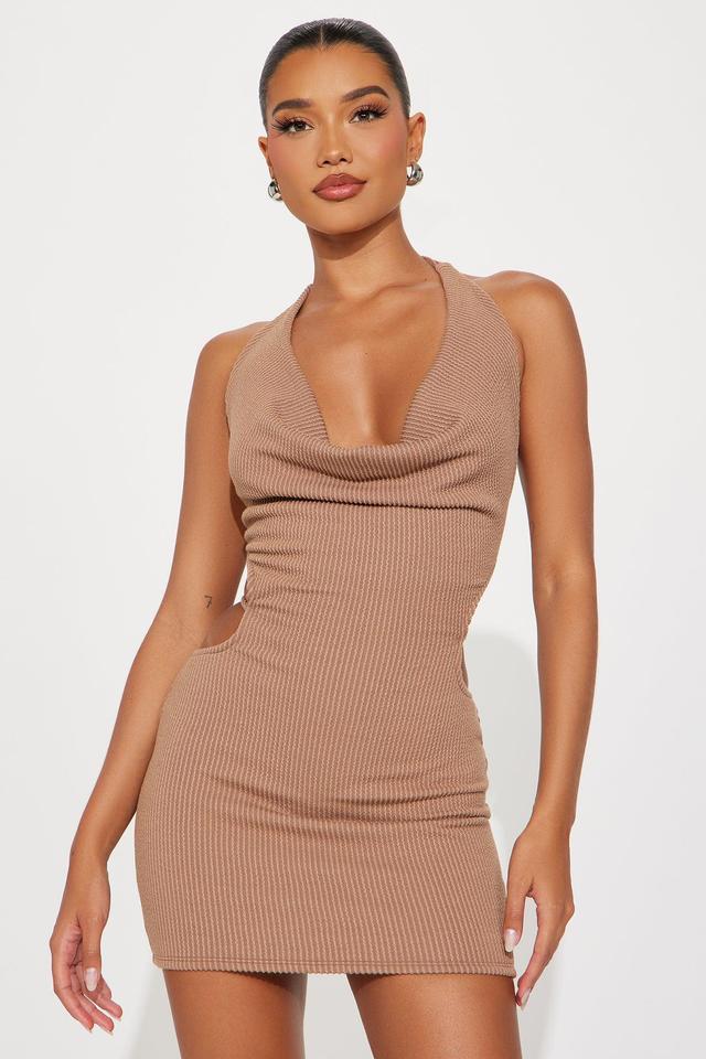 Claire Textured Mini Dress - Camel Product Image