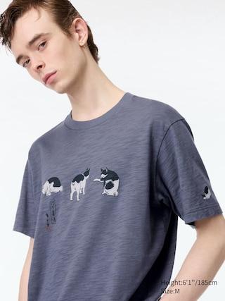 Mens Edo Era Animals Ut (Short-Sleeve Graphic T-Shirt) Gray XS UNIQLO US Product Image