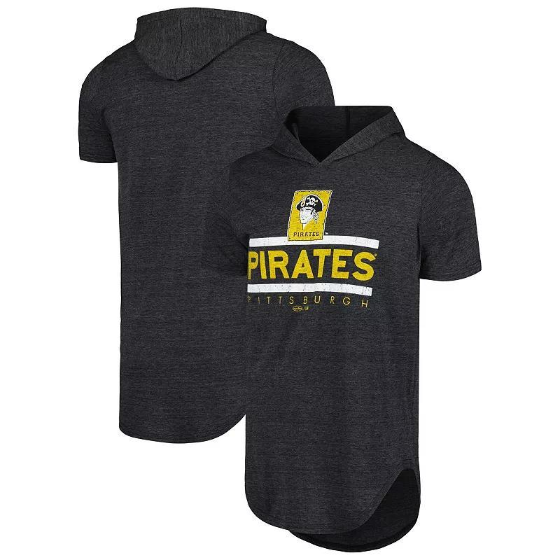 Mens Majestic Threads Pittsburgh Pirates Tri-Blend Hoodie T-Shirt Product Image