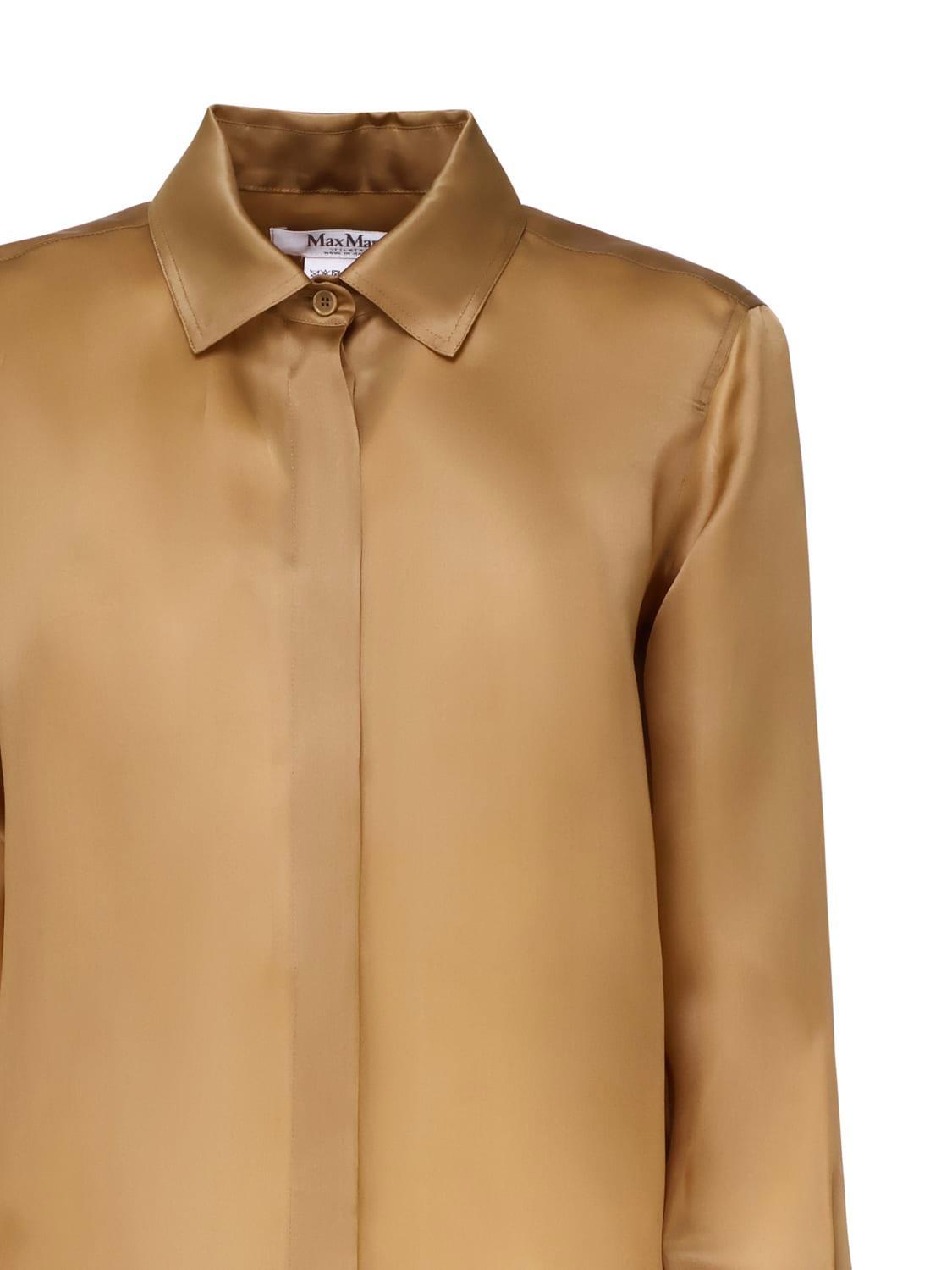 Nola Silk Organza Shirt In Leather Product Image