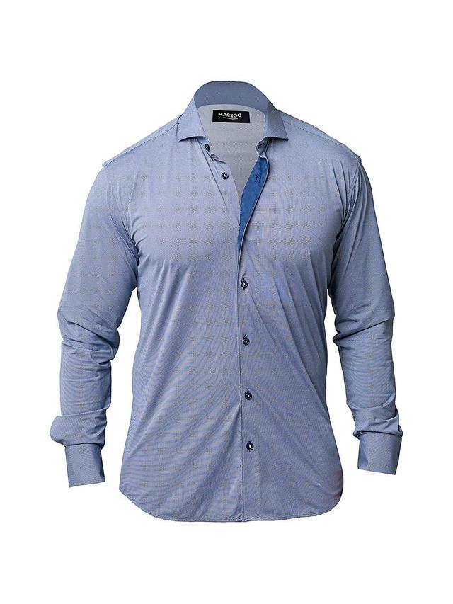 Maceoo Einstein Yoli Blue Stretch Button-Up Shirt Product Image