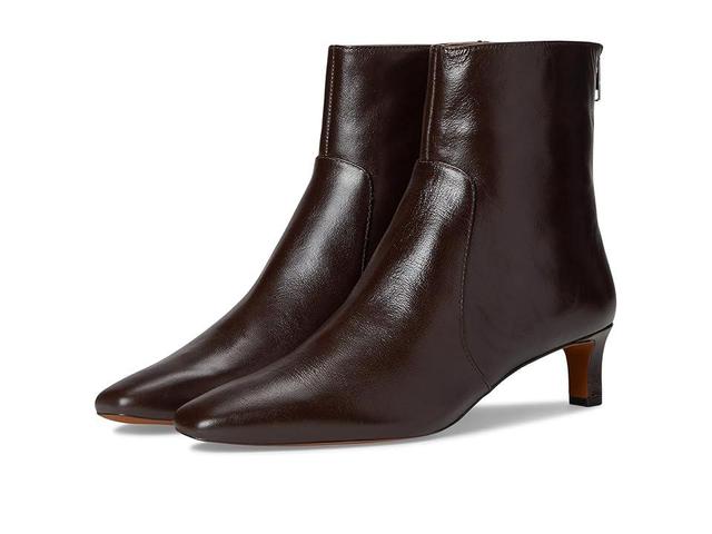 Madewell The Dimes Kitten-Heel Boot In Crinkle Leather (Turkish Coffee) Women's Boots Product Image