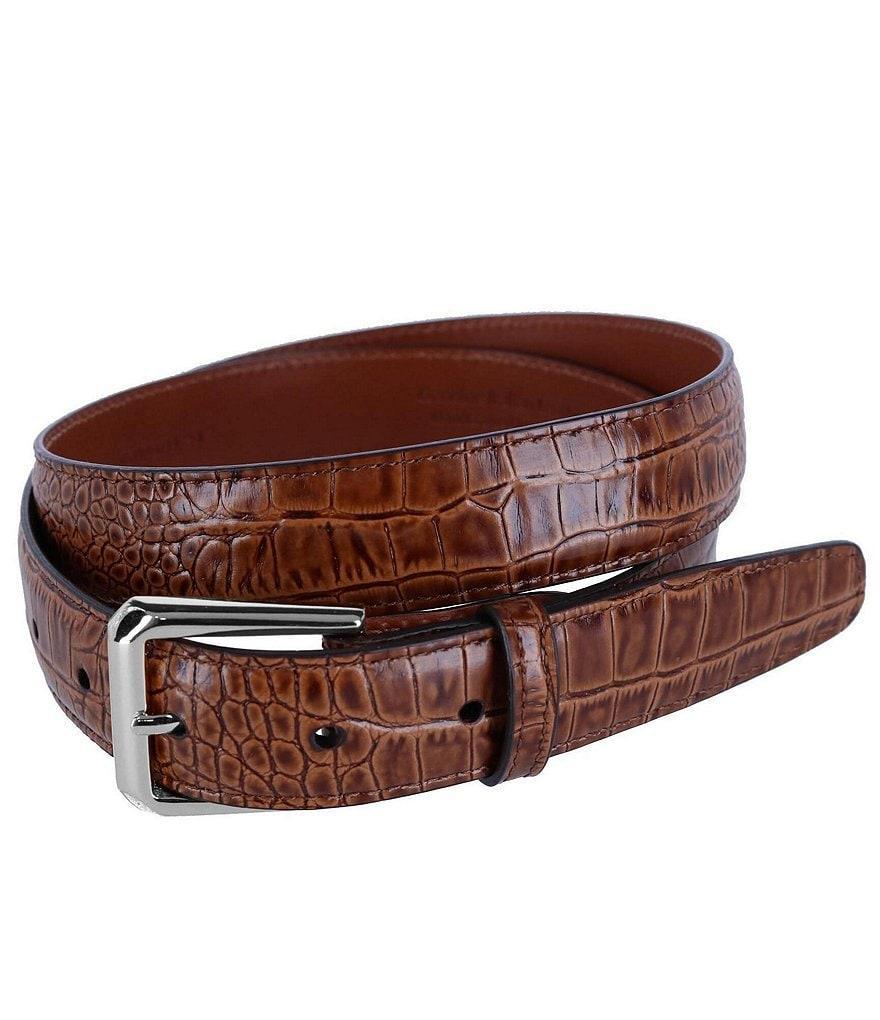 Trafalgar Mock Alligator Embossed Italian Leather Belt Product Image