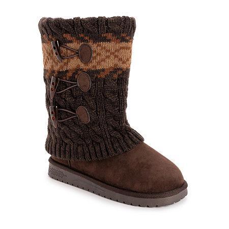 Essentials by MUK LUKS Cheryl Womens Knit Winter Boots Grey Product Image