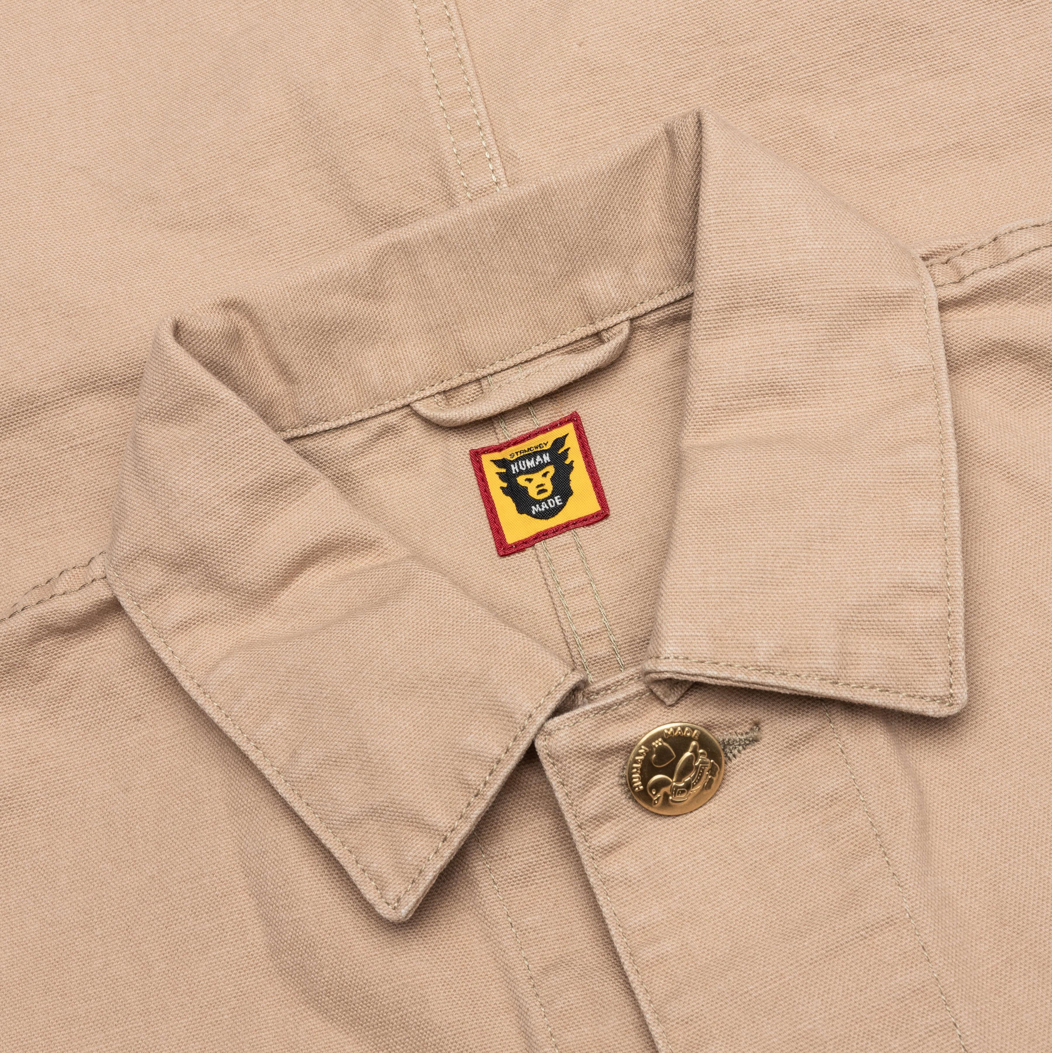 Washed Duck Coverall Jacket - Beige Male Product Image