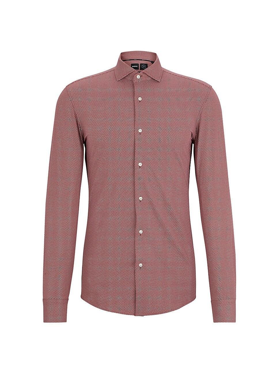 Mens Slim-fit shirt in printed performance-stretch fabric Product Image