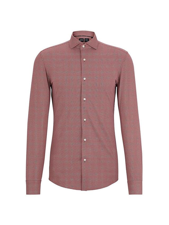 Mens Slim-Fit Shirt in Printed Performance-Stretch Fabric Product Image