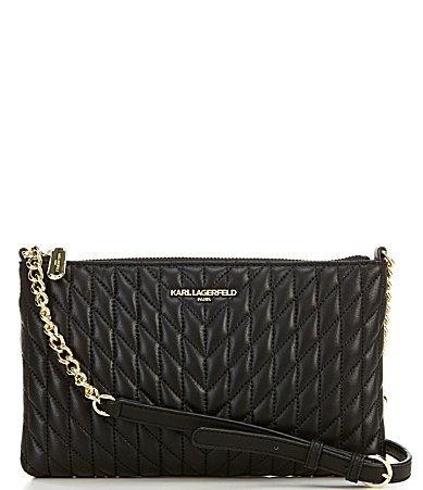 KARL LAGERFELD PARIS Karolina Quilted Leather Crossbody Bag Product Image