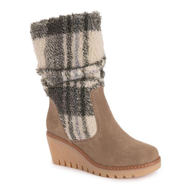 MUK LUKS Vermont Stowe Womens Wedge Boots Black Product Image
