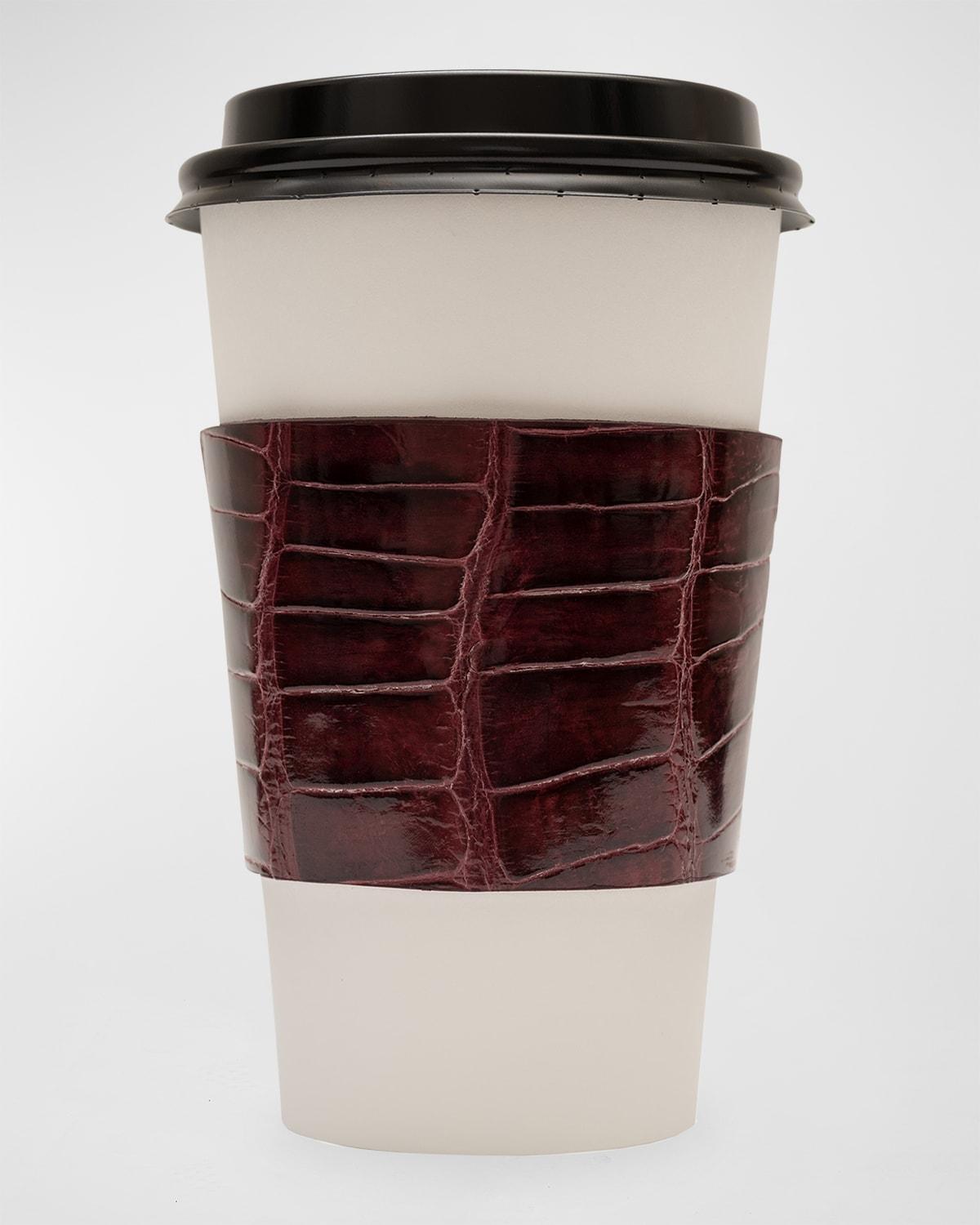 Mens Glazed Alligator Leather Cup Sleeve Product Image