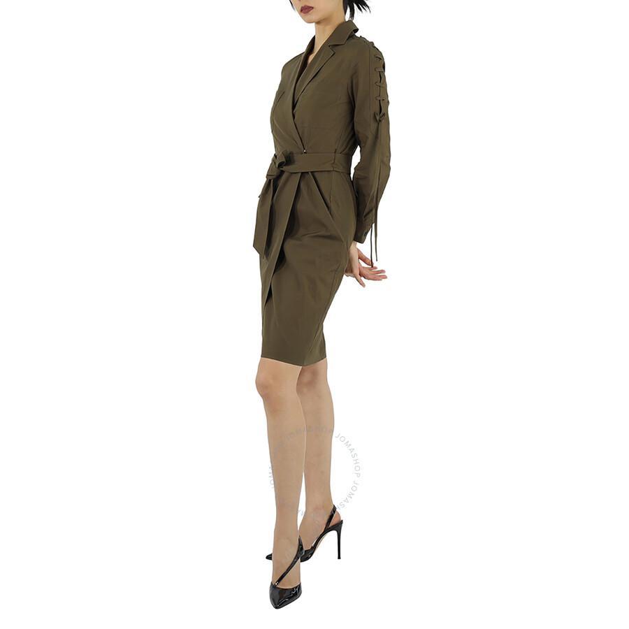 Voto Wrapped Shirt Dress In Army Green Product Image