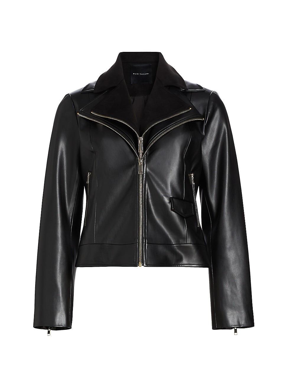 Womens Malinda Faux Leather & Faux Suede Moto Jacket Product Image