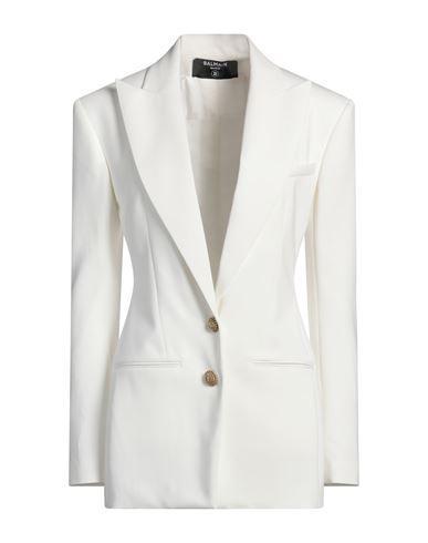 BALMAIN White 2-button Crepe Jacket Product Image