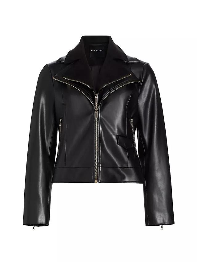 Malinda Faux Leather & Faux Suede Moto Jacket Product Image