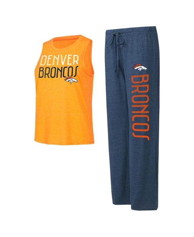 Womens Concepts Sport /Orange Denver Broncos Muscle Tank Top & Pants Lounge Set Blue Product Image