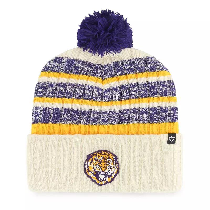 Mens 47 Cream LSU Tigers Vintage Tavern Cuffed Knit Hat with Pom Product Image