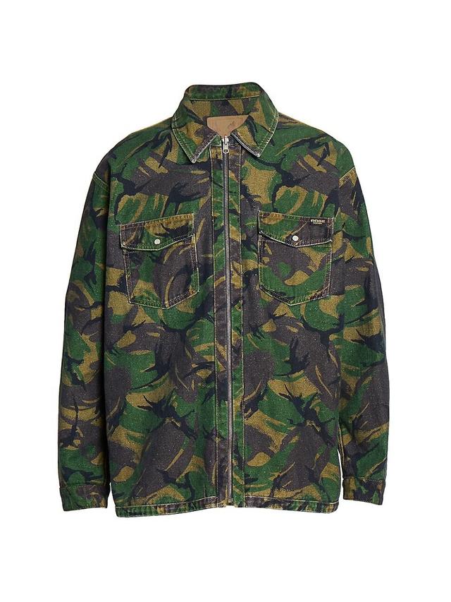 Mens Camouflage Cotton Long-Sleeve Shirt Product Image