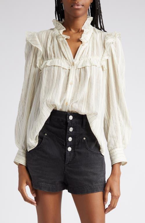 Isabel Marant toile Idety Stripe Ruffle Shirt Product Image