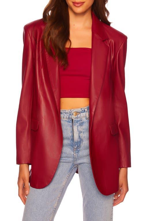 Susana Monaco Faux Leather One-Button Boyfriend Blazer Product Image