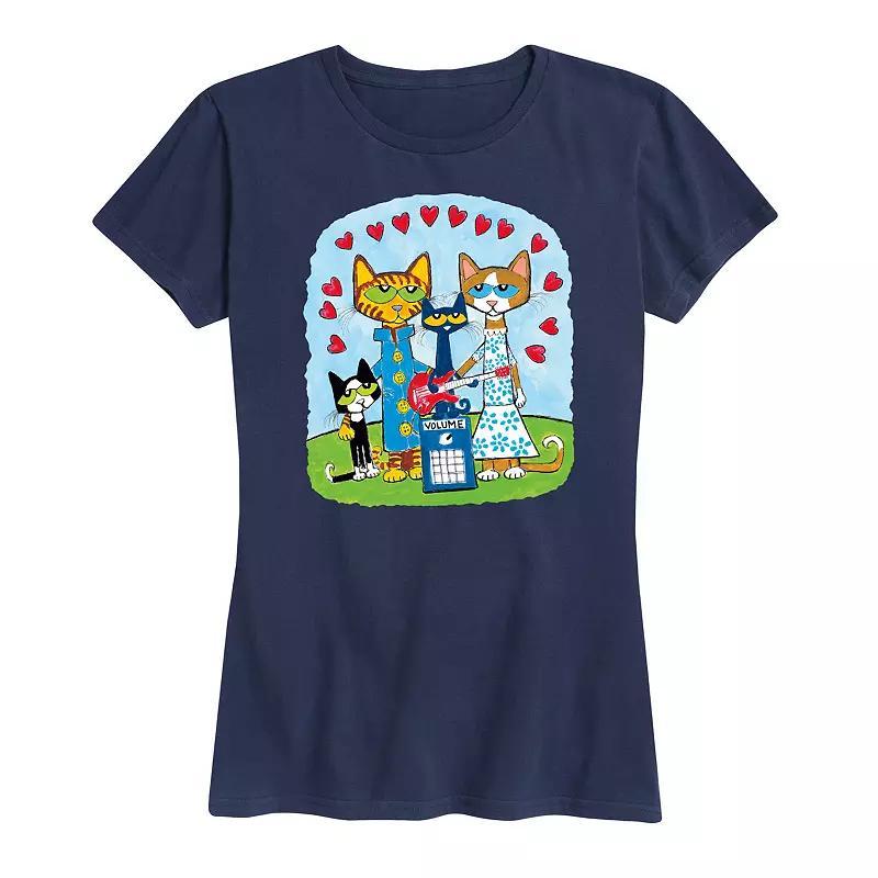 Womens Pete The Cat Family Graphic Tee Blue Product Image