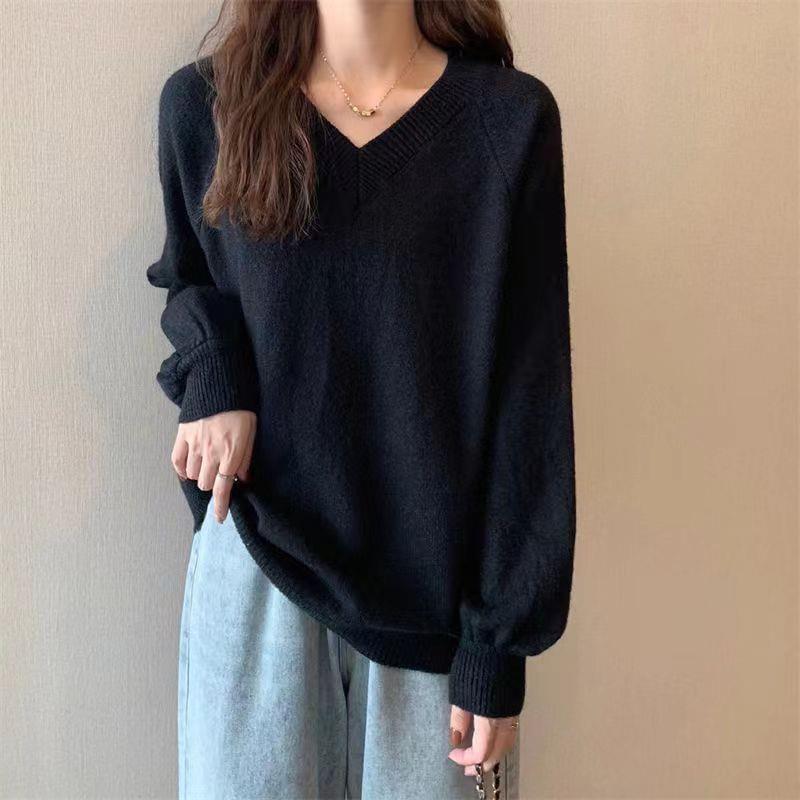 V-Neck Plain Sweater product image