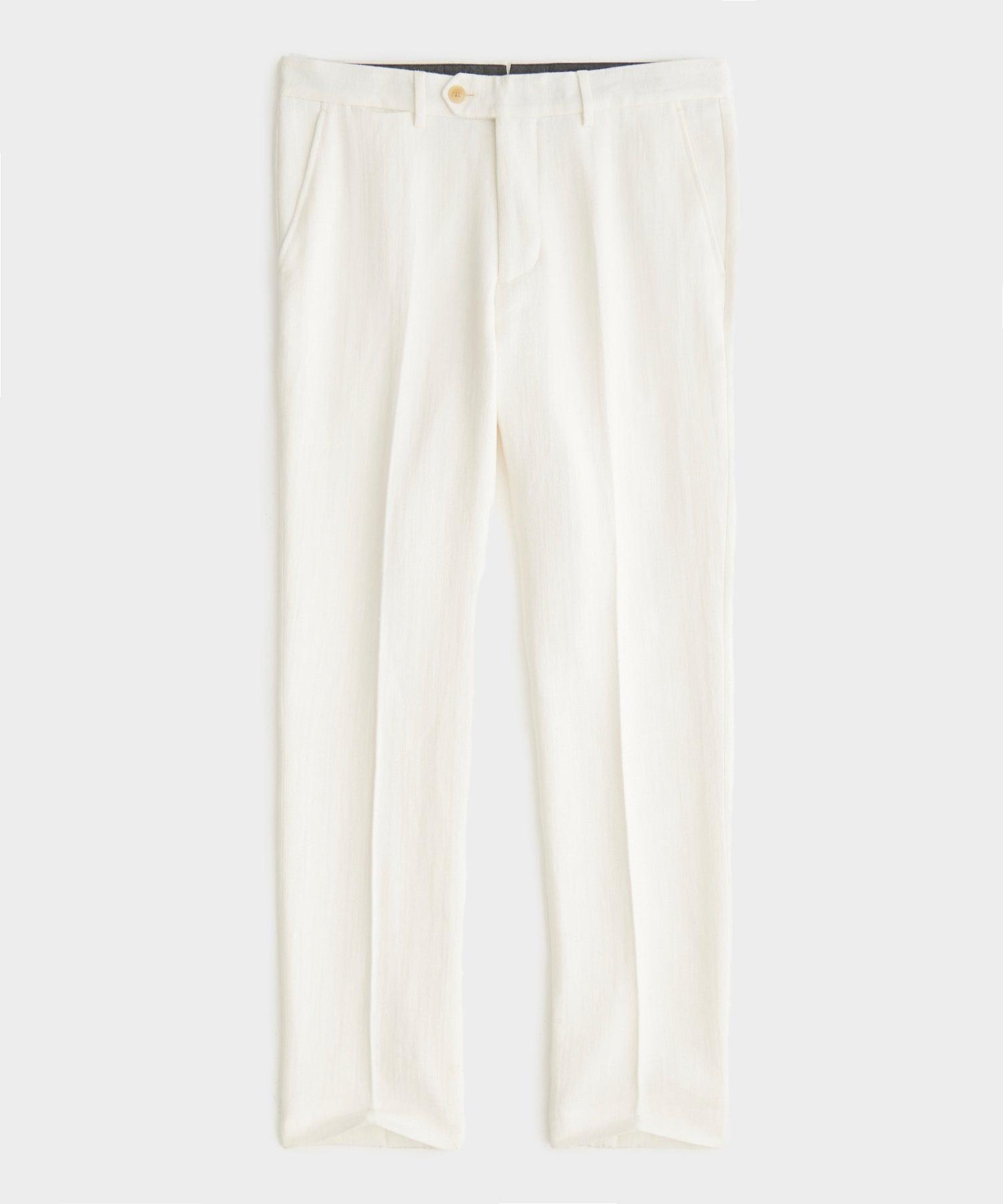 White Broken Herringbone Sutton Trouser Product Image