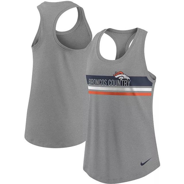 Womens Nike Heathered Charcoal Denver Broncos Scoop Neck Racerback Performance Tank Top Product Image