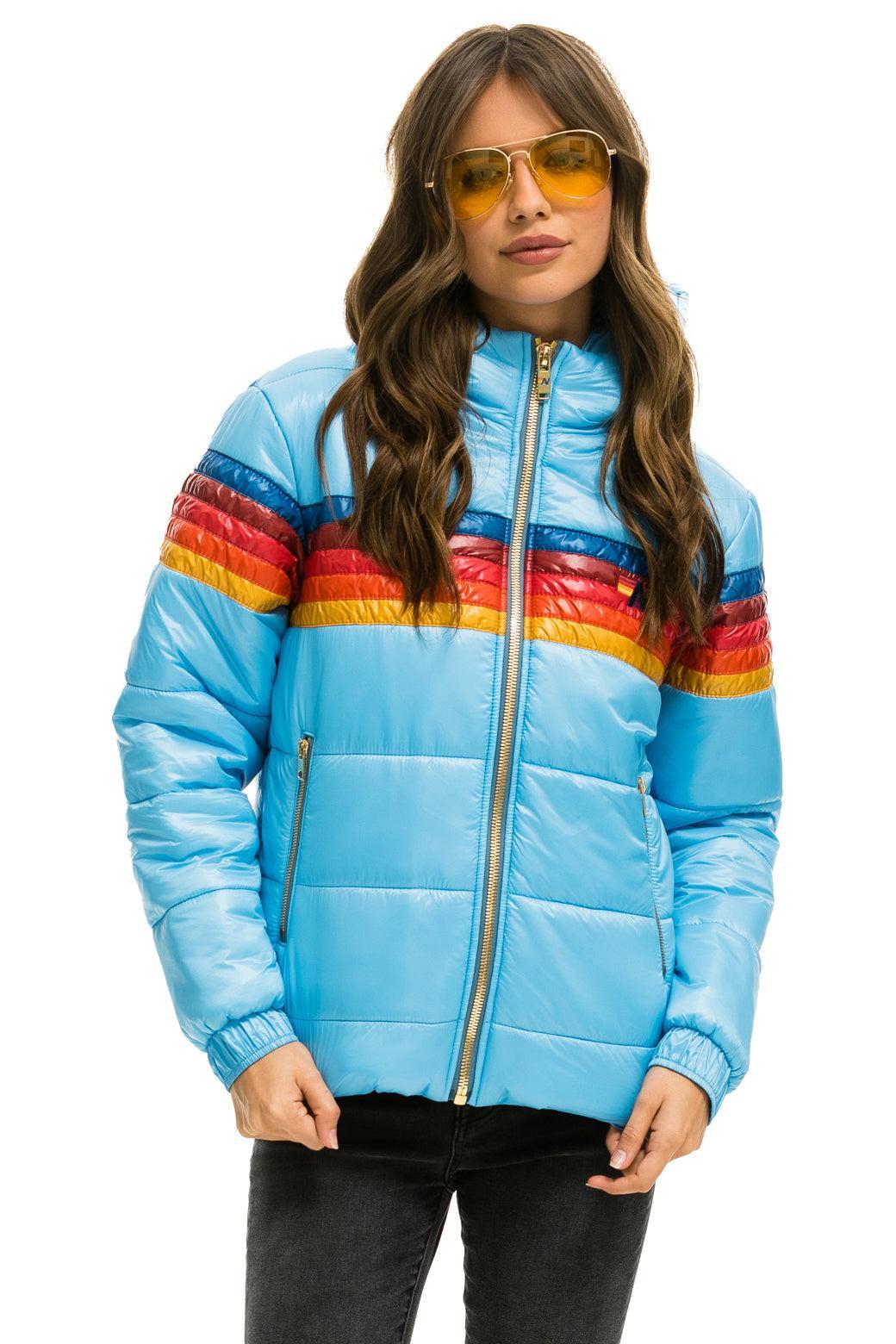 5 STRIPE LUXE TREKKER JACKET - GLOSSY SKY Female Product Image