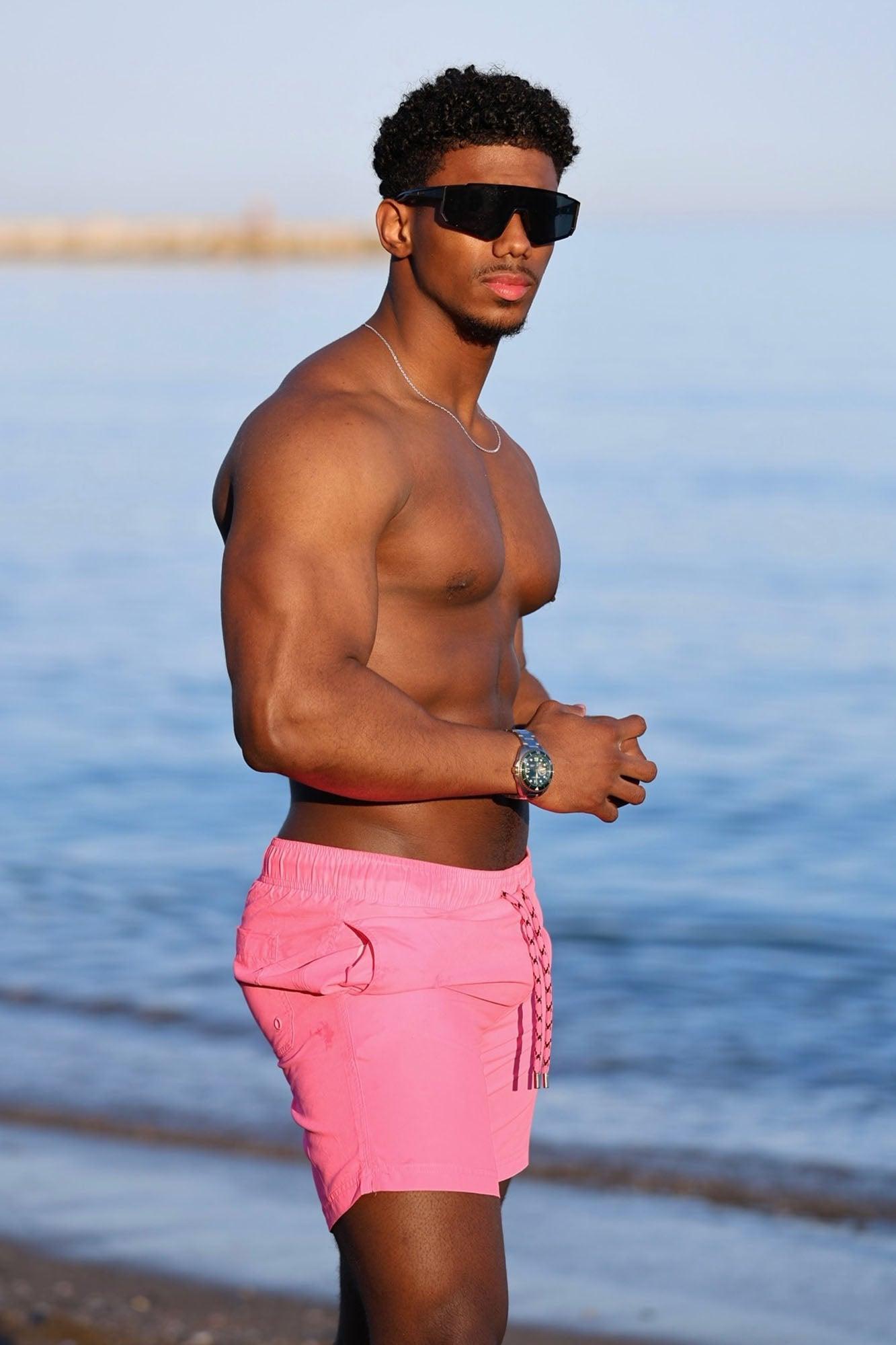 Montez Stretch Swim Trunk Classic - Neon Pink Product Image