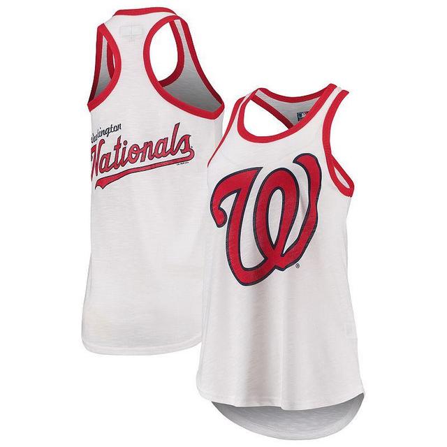 Womens G-III 4Her by Carl Banks White Washington Nationals Tater Racerback Tank Top Product Image