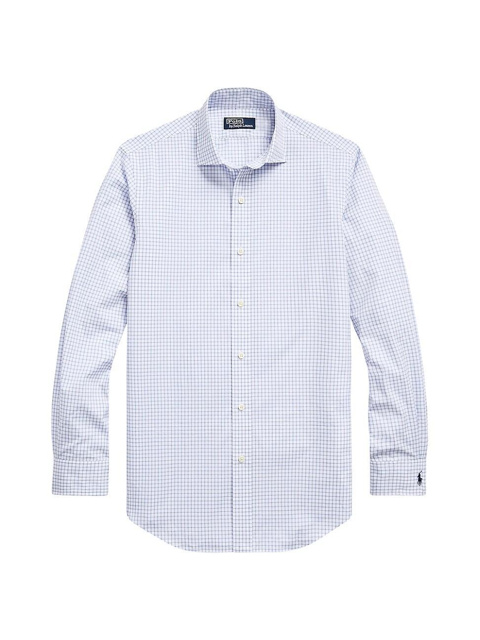 Mens Grid Poplin Button-Front Shirt Product Image