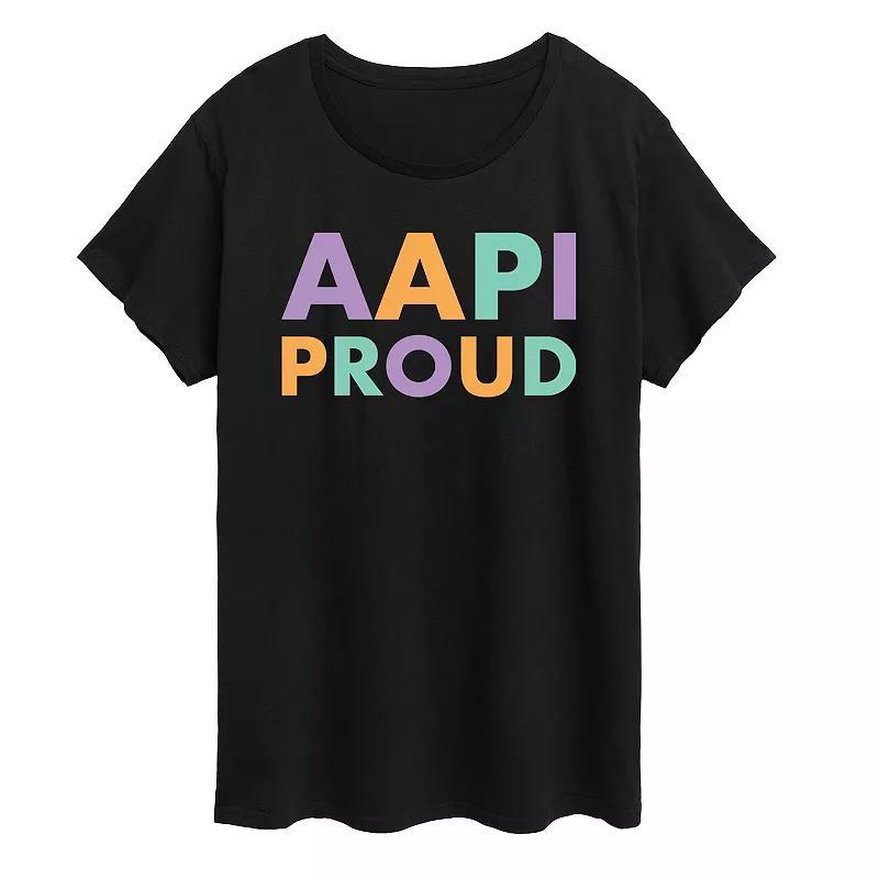 Plus AAPI Proud Graphic Tee, Womens Beig/Green Product Image