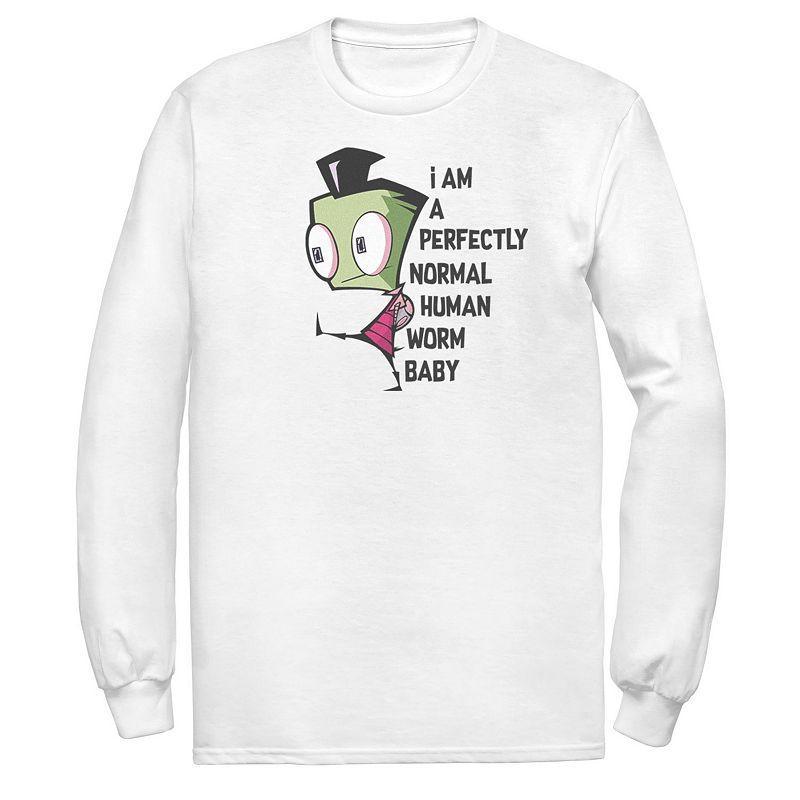 Mens Nickelodeon Invader Zim And Gir Watercolor Portrait Logo Long Sleeve Graphic Tee Product Image