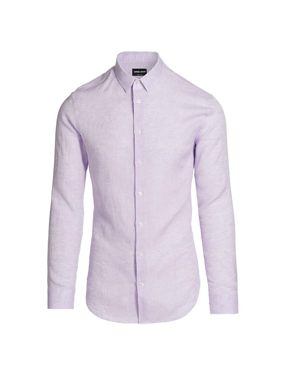 Mens Solid Linen Sport Shirt Product Image